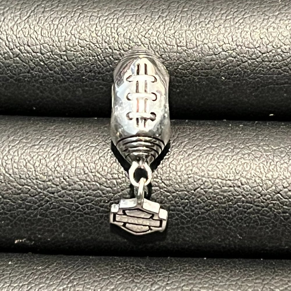 HARLEY DAVIDSON FOOTBALL STERLING SILVER RIDE BEAD